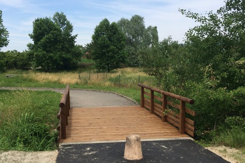 chemin piétonnier passerelle bois